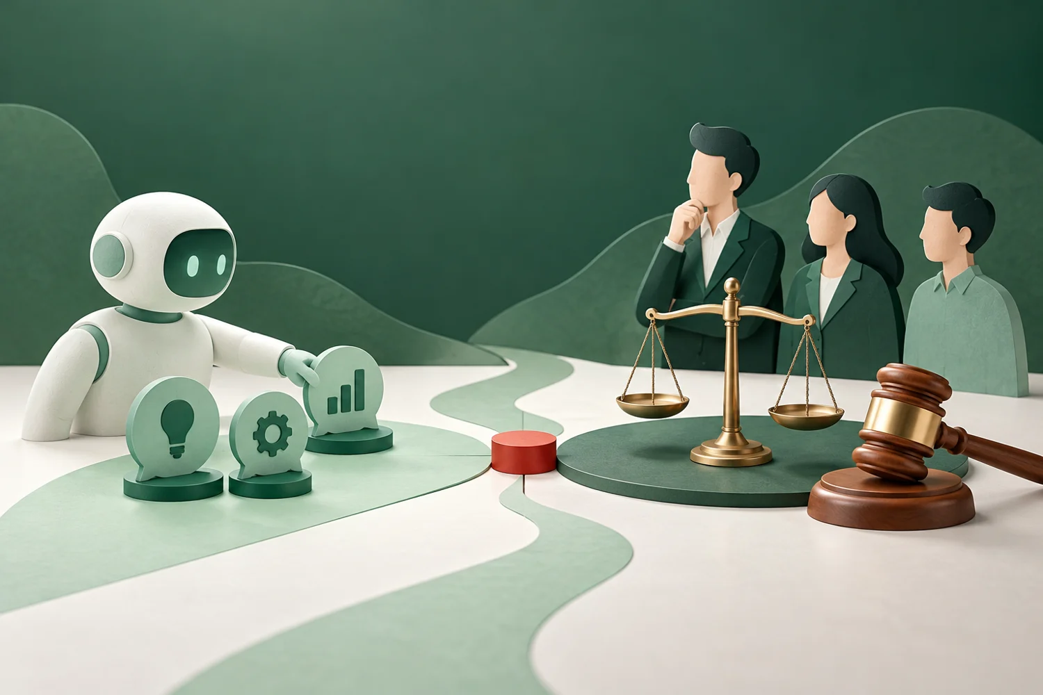 主題情境插畫:AI 可以替團隊決定什麼?用權責表劃出建議與核准界線
